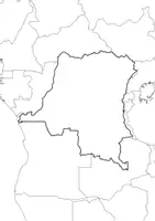 Vorschau - Arbeitsblätter - Landkartre von Demokratische Republik Kongo stumme Karte mit Umrissen der Nachbarländer - Seite 2