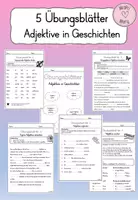 Vorschau - Arbeitsblätter - Übungsblätter Adjektive in Geschichten benutzen - Deckblatt