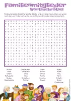 Aperçu - Jeux - Familienmitglieder, Wortsuchrätsel / Membres de la famille en allemand, mots croisés - Page de couverture