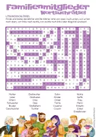 Aperçu - Jeux - Familienmitglieder, Wortsuchrätsel / Membres de la famille en allemand, mots croisés - Page 1