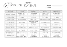 Aperçu - Outils du professeur - Emploi du temps clé en main - Page de couverture