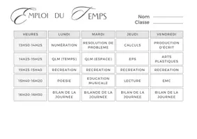 Aperçu - Outils du professeur - Emploi du temps clé en main - Page 1