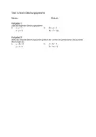 Vorschau - Test - Übungstest Lineare Gleichungssysteme (Klasse 8/ 9) – Lösungsverfahren üben & testen | Mit Lösungen - Seite 1
