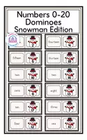 Vorschau - Spiele - Numbers 0-20 (Snowman Edition) - Dominoes - Deckblatt