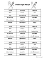 Vorschau - Arbeitsblätter - Satzanfänge als Hilfestellung für das Schreiben von Rezepten/Vorgangsbeschreibung - Seite 1
