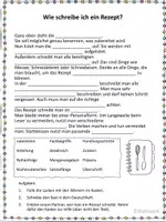 Vorschau - Arbeitsblätter - Lückentext: Wie schreibe ich ein Rezept?/ Vorgangsbeschreibung - Seite 1