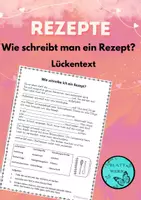 Vorschau - Arbeitsblätter - Lückentext: Wie schreibe ich ein Rezept?/ Vorgangsbeschreibung - Deckblatt