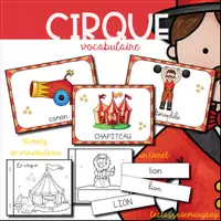 Aperçu - Affichage - Le cirque - Vocabulaire - étiquettes - Page de couverture