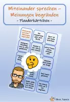Vorschau - Arbeitsblätter - "Miteinander sprechen - Meinungen begründen" - Plauderkärtchen - DaZ / DaF / Deutsch - Deckblatt