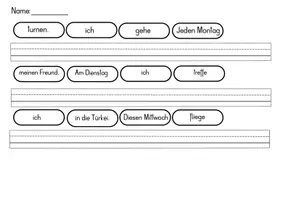 Vorschau - Arbeitsblätter - Schüttelsätze quer Thema Wochentage / Doppelseitig - Deckblatt