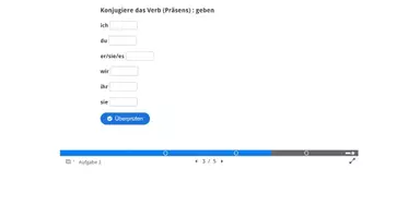 Aperçu - Affichage - Verbes Allemand/Deutsch/Präsens,+Lösungen/A1/DaF/Intaktiv/H5P/Moodle/ - Page 2