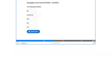 Aperçu - Affichage - Verbes/Allemand/Deutsch/Perfekt,+Lösungen/A1/DaF/Intaktiv/H5P/Moodle/ - Page 1