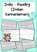 Vorschau - Arbeitsblätter - Indien kennenlernen - Reading / Leseverstehen - Deckblatt
