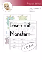 Vorschau - Arbeitsblätter - Lesen mit Monstern (Buchstaben: L O A M) - Deckblatt