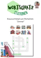 Vorschau - Spiele - Wortschatz "Zimmer": Kreuzworträtsel - Deckblatt