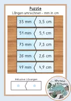 Vorschau - Spiele - Legepuzzle - Längendetekiv (Längen umrechnen - mm in cm) - Deckblatt
