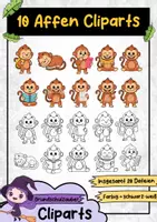 Vorschau - selbst erstellte Cliparts/Grafiken - Tiere Clipart Set - Über 60 animalische Illustrationen (Tiere Cliparts) - Seite 1