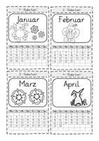 Vorschau - Arbeitsblätter - Kalender zum Basteln für 2024 + Lesetexte und Faltdiktat - Deckblatt