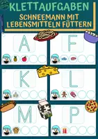 Vorschau - Fördermaterial/Inklusion - Klettaufgaben: Schneemann mit Anlauten füttern - Deckblatt