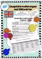 Vorschau - Arbeitsblätter - Zeugnisformulierung für den Englischunterricht - Deckblatt
