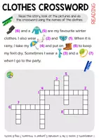 Vista previa - Hojas de trabajo - Clothes Crosswords - Portada