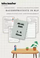Vorschau - Arbeitsblätter - Bauernproteste in RLP - Erdkunde / Gesellschaftslehre - Deckblatt