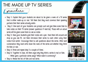 Vorschau - Aufgabenkarten - Conversation practice- The made-up TV series - Seite 2
