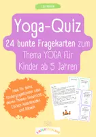 Vorschau - Stundenentwürfe - Buntes Yoga - Quiz : 24 Fragekarten | Rätsel, Kinderyoga - Deckblatt