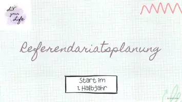 Vorschau - Lehrpläne/Lehrermaterial - Referendariatplanung Beginn 1. Halbjahr - Deckblatt