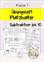 Vorschau - Arbeitsblätter - Platzhalteraufgaben verstehend lösen (Minus bis 10) - Deckblatt