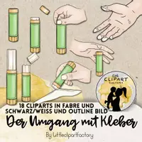 Vorschau - selbst erstellte Cliparts/Grafiken - Cliparts „Der Umgang mit Kleber“ – Klebestift & Flüssigkleber - Seite 3