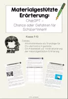Vorschau - Arbeitsblätter - Materialgestütztes Erörtern: ChatGPT- Chance oder Gefahr für Schulen? - Deckblatt
