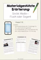 Vorschau - Arbeitsblätter - Materialgestütztes Erörtern: Social Media - Fluch oder Segen? - Deckblatt