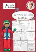 Vorschau - Stationenlernen - Lernwörter-Diktat Winter | Deutsch Klasse 2-3 - Deckblatt