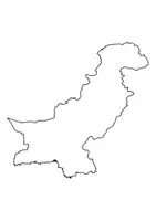 Vorschau - Arbeitsblätter - Landkartre von Pakistan stumme Karte mit Umrissen der Nachbarländer - Seite 1