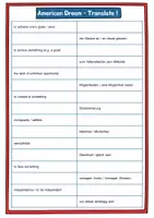 Vorschau - Arbeitsblätter - American Dream Word / Vocabulary List + Vocabulary Test + Exercise + Tandem - Seite 1