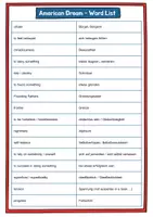 Vorschau - Arbeitsblätter - American Dream Word / Vocabulary List + Vocabulary Test + Exercise + Tandem - Seite 2
