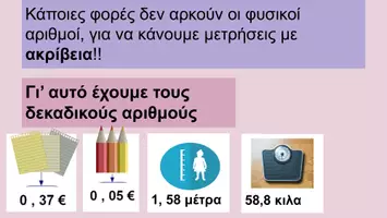 Προεπισκόπηση - Υποστηρικτικό υλικό / Ειδική αγωγή - Οι δεκαδικοί αριθμοί ~ Από Γ τάξη δημοτικού - Σελίδα 1