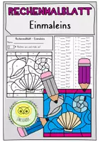 Vorschau - Arbeitsblätter - Materialpaket - Rechenmalblätter - Einmaleins – Sommer - Seite 1