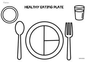 Vista previa - Hojas de trabajo - HEALTHY EATING PLATE - worksheet - página 2