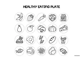 Vista previa - Hojas de trabajo - HEALTHY EATING PLATE - worksheet - página 3