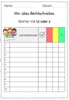 Vorschau - Stundenentwürfe - Rechtschreibung / LERNWÖRTER tz oder z / Deutsch / Diktat / Stationenlernen / FRESCH - Seite 2