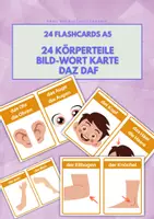 Vorschau - Präsentationen/Tafelbilder - 24 Bildkarten der Körperteile A5: Wortschatz 1./2. Klasse & DaZ/DaF - Deckblatt