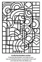 Vorschau - Mal- und Bastelvorlagen - Such-Buchstaben Ausmalbilder groß und klein - Seite 3