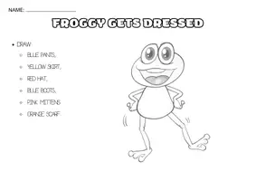 Vista previa - Manualidades / Dibujos para colorear - Dress the Frog: draw the clothes - página 2