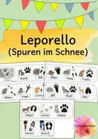 Vorschau - Arbeitsblätter - Leporello, Spuren im Schnee, Tiere, Wald - Deckblatt