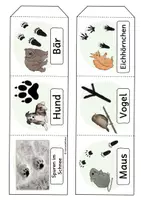 Vorschau - Arbeitsblätter - Leporello, Spuren im Schnee, Tiere, Wald - Seite 1