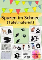 Vorschau - Fördermaterial/Inklusion - Spuren im Schnee (Tafelmaterial), Wald - Deckblatt