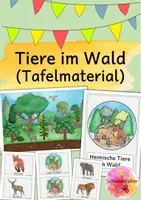 Vorschau - Fördermaterial/Inklusion - Tiere im Wald, Tafelmaterial - Deckblatt