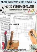 Vorschau - Arbeitsblätter - Musik fachfremd unterrichten: Allgemeinwissen Musik für Vertretungsstunde - Deckblatt